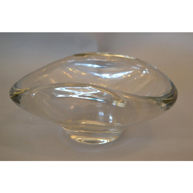 Fostoria Glass Company American Vintage Heavy Hand Molded Crystal Glass Clear Art Glass Bowl Fostoria For Sale - Image 4 of 11