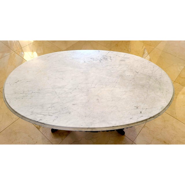 1940s Kimball Victorian Lyre Harp Marble Coffee Table Chairish