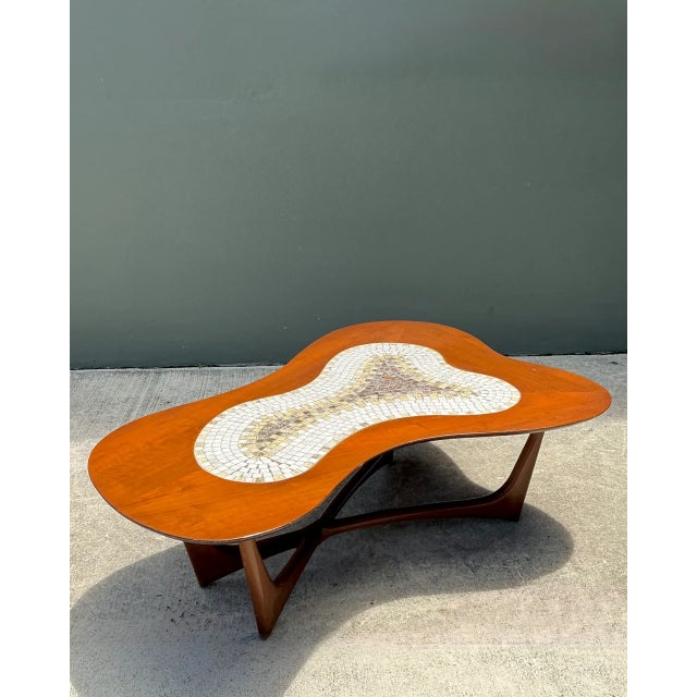 Brown Vintage Biomorphic Mosaic Top Coffee Table For Sale - Image 8 of 12