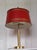 Vintage Table Lamp with Brass Frame and Red Metal Shade, 2000s For Sale - Image 6 of 7