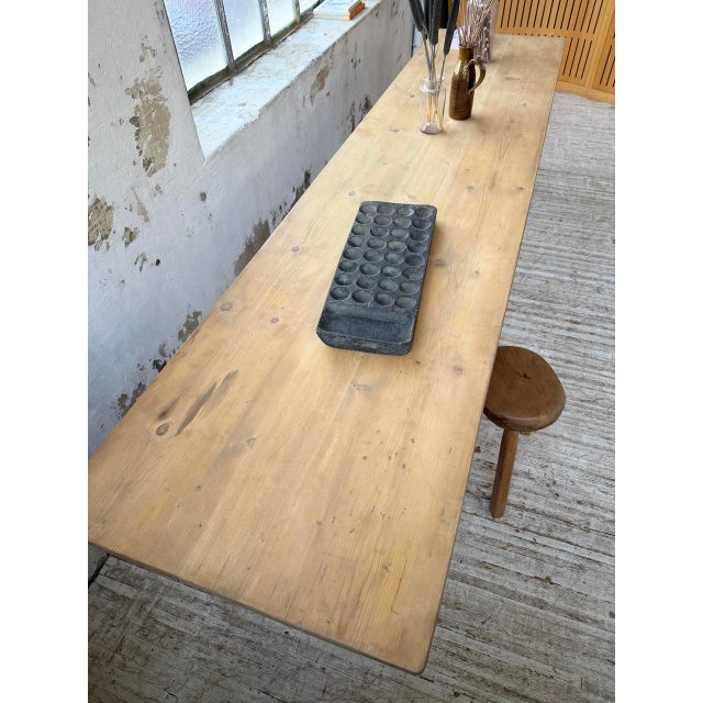 Pine and Oak Farmhouse Table, 1950s For Sale - Image 13 of 18
