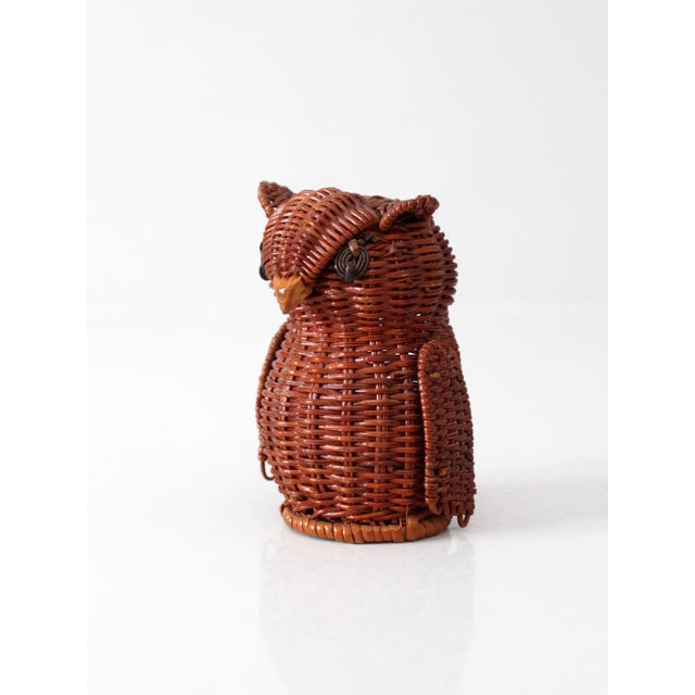 Vintage Wicker Owl Basket For Sale - Image 4 of 12