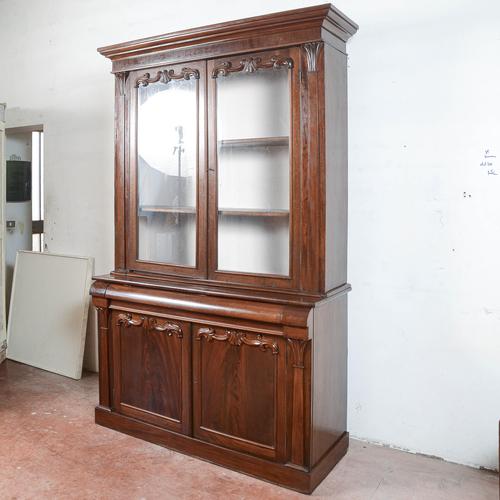 This imposing two-piece louis philippe-style sideboard is a charming period piece, ideal for those seeking the elegance of...