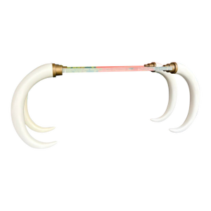 Postmod Faux Elephant Tusk Brass & Lucite Console
