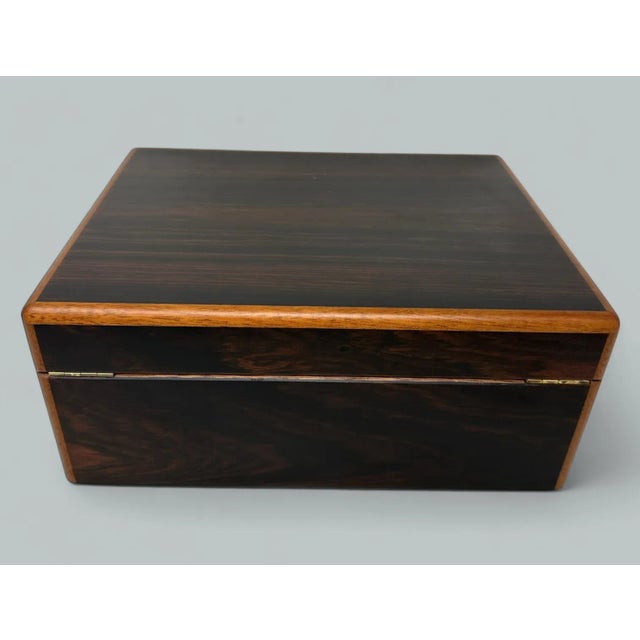 Wood Mahogany Wood Vintage Handmade Jewelry Casket Box Manning of Ireland Irish New For Sale - Image 7 of 10