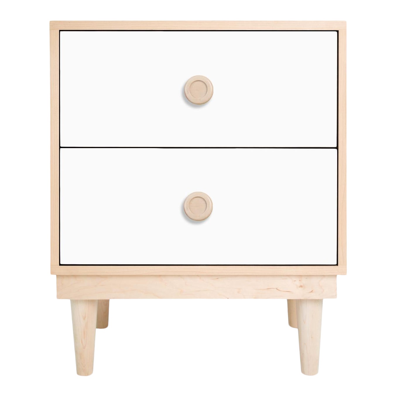 Nico Yeye Lukka Modern Kids 2 Drawer Nightstand Maple White Chairish