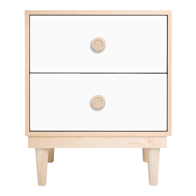 Nico Yeye Lukka Modern Kids 2 Drawer Nightstand Maple White Chairish