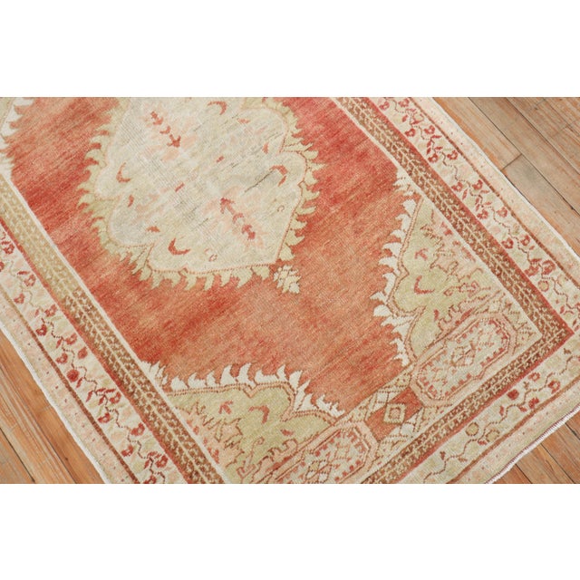 Red Vintage Zabihi Collection Soft Red Turkish Rug - 3'1" x 5' For Sale - Image 8 of 8