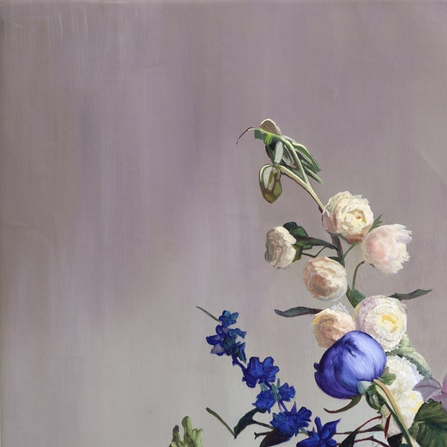 2020s Touched by Your Light - Original Floral Bouquet Still Life Oil Painting For Sale - Image 5 of 9