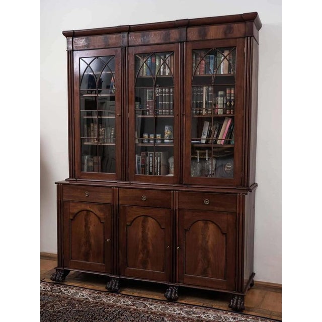 Antique Chippendale English Bookcase on Lion Paws For Sale - Image 4 of 12