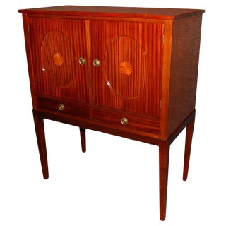 Swedish Mahogany Inlaid Bar / Storage Cabinet For Sale