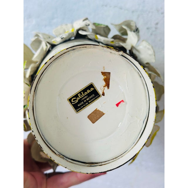 Vintage Metal Tole Flower Arrangement For Sale - Image 4 of 8