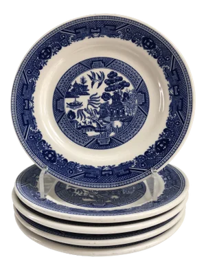 Blue Willow Buffalo China Dinner Plates, Set of 5