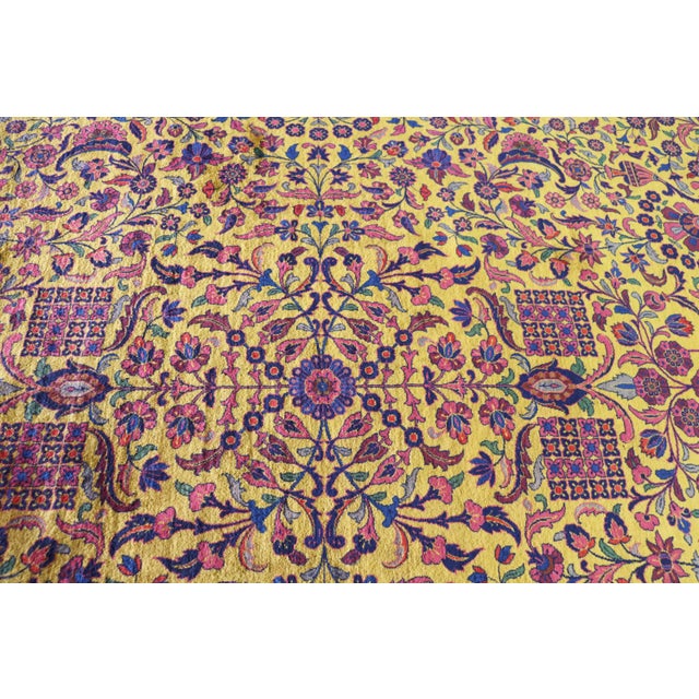Antique Persian Manchester Wool Kashan Carpet, 10'0" × 14'0" For Sale In Chicago - Image 6 of 8