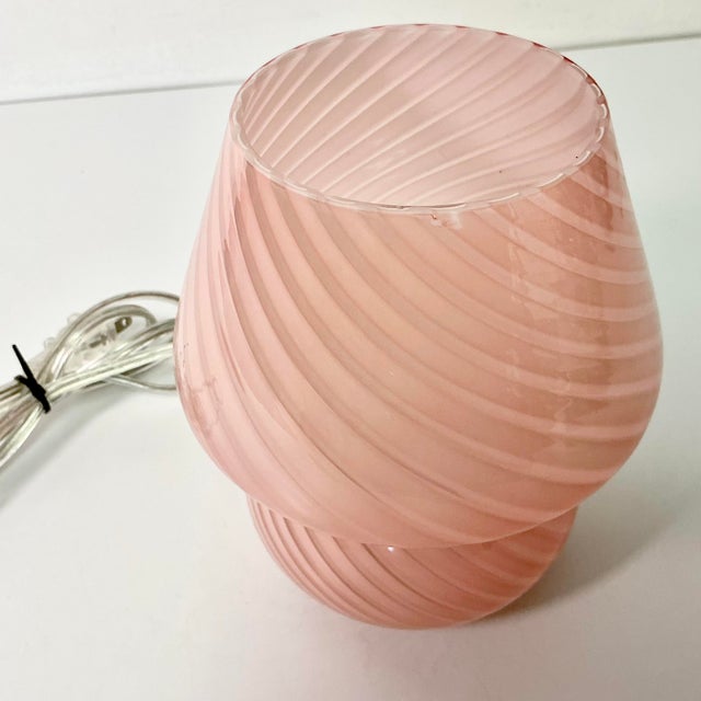 Vintage Boho Chic Hollywood Regency Murano Style Mushroom Table Lamp. For Sale - Image 6 of 15
