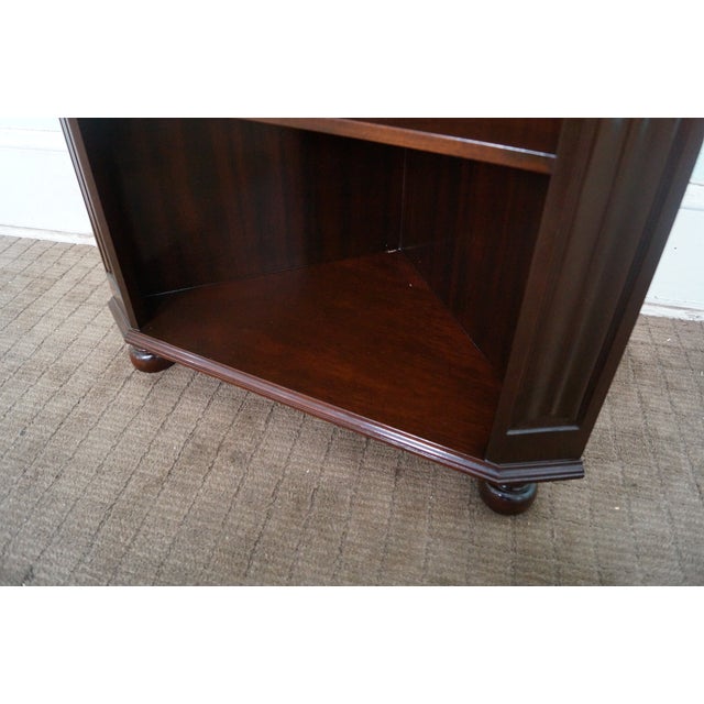 Mahogany Corner Open Bookcase with Turned Feet Chairish