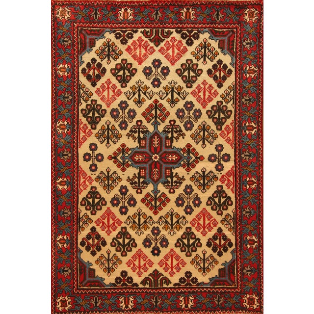 Middle Eastern Hand-Knotted Rug in Wool For Sale