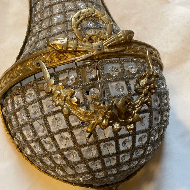 Metal 1970s French Hollywood Regency Brass Sconce For Sale - Image 7 of 10