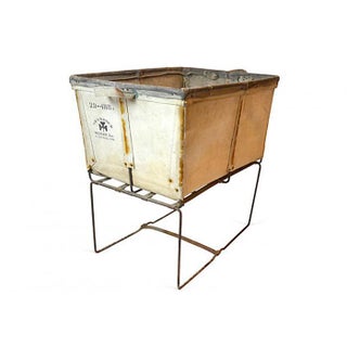 Large Industrial Canvas Laundry Bin For Sale