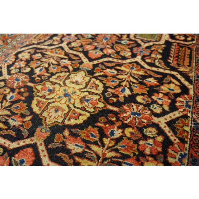 1920s Black Geometric Antique Persian Sarouk Rug 2' 7'' X 19' 0'' Handknotted Wool Carpet For Sale In New York - Image 6 of 18