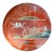 Vintage 1960s Japanese Red Lacquer Landscape Coaster Set With Lidded Box For Sale