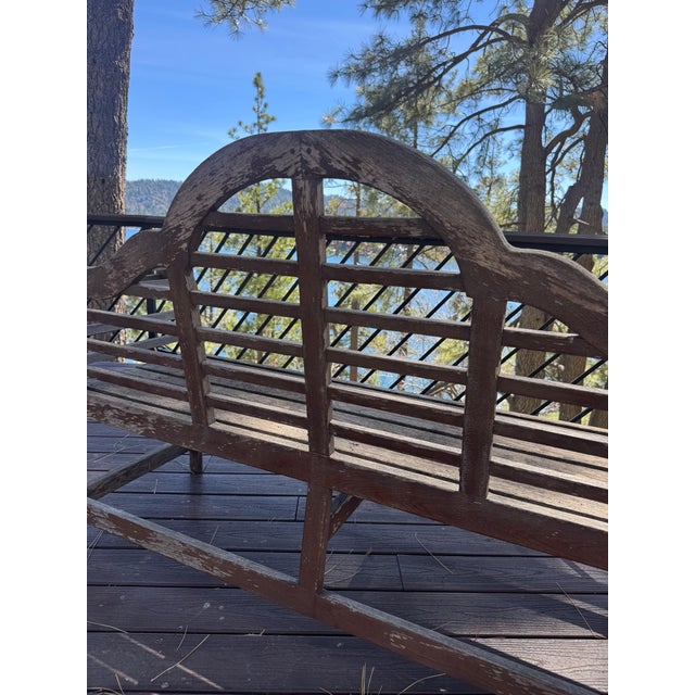 Vintage Teak Garden Bench For Sale - Image 9 of 17
