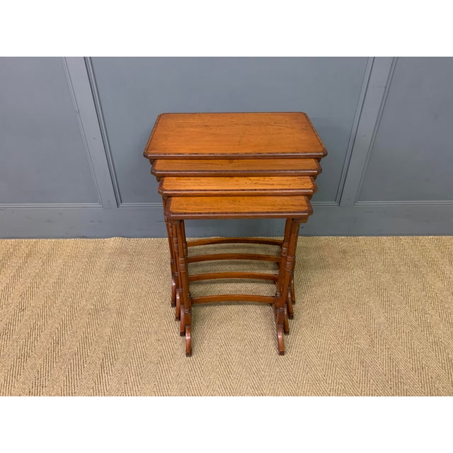 Inlaid Satinwood Nesting Tables, 1900, Set of 4 For Sale - Image 4 of 9
