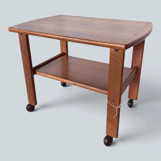 Mid-Century Danish Teak 2-Tier Drinks Trolley from Brdr. Furbo For Sale - Image 6 of 7