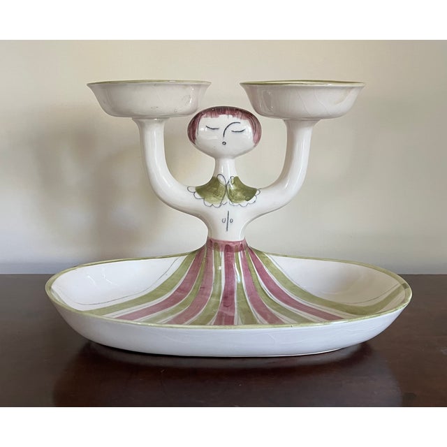 1960s Mid-Century Modern California Pottery Figural Serving Dish by Hedi Schoop Signed & Dated 1961 For Sale - Image 5 of 17