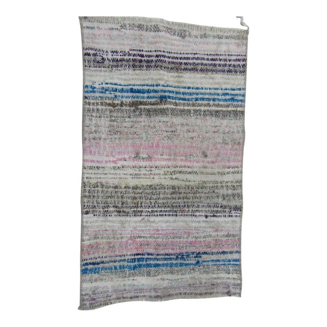 Vintage Mini Rag Rug - 1`7″ X 2`7″ For Sale
