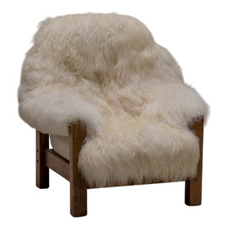 Yeti Easy Chair in Sheep Upholstery, 1960s For Sale