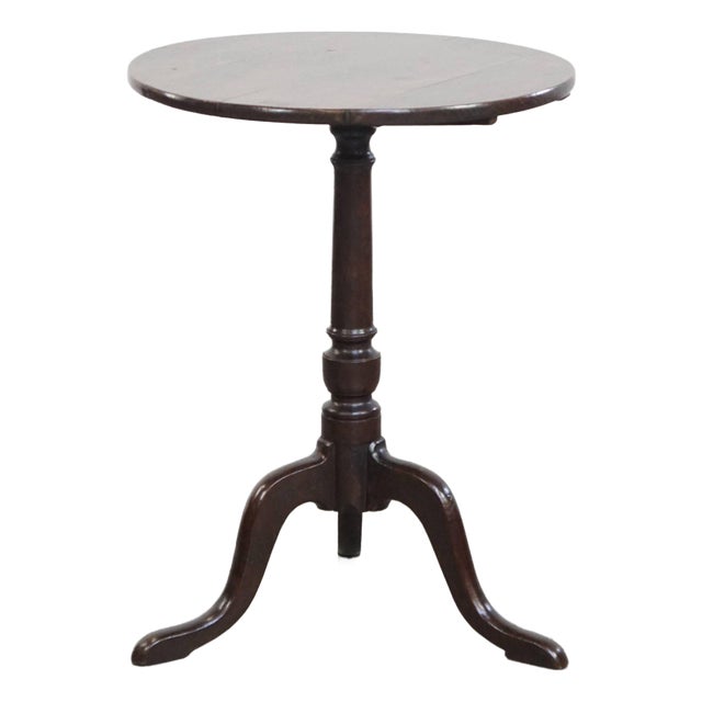 Antique English Tilt-Top Side Table with Round Top, 19th Century For Sale