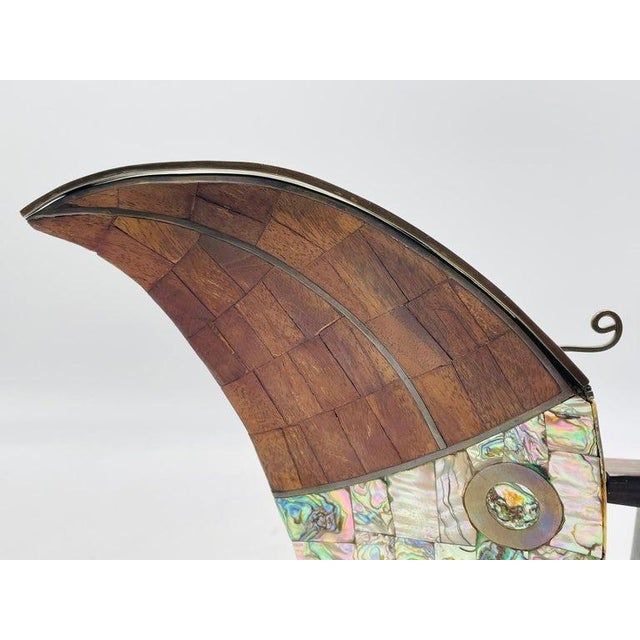 1950s Jeronimo Fuentes Abalone & Wood Inlay Toucan Pitcher, Emilia Castillo Style For Sale - Image 14 of 18