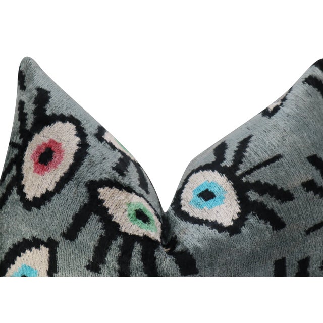 2020s Contemporary Handmade Velvet Evil Eye Good Luck Throw Pillow & Down Feather Insert For Sale - Image 5 of 9