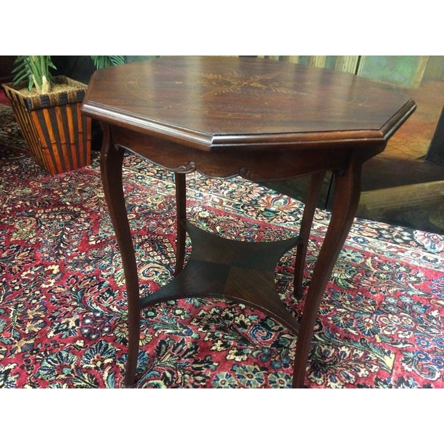 Inlaid Center Table, Antique Center Table For Sale - Image 4 of 8