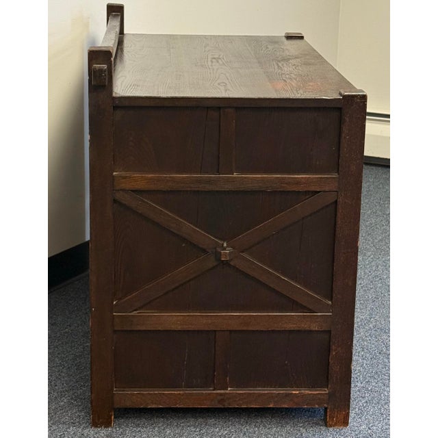 Wood Early 20th Century Solid Oak Mission Style Chest For Sale - Image 7 of 10