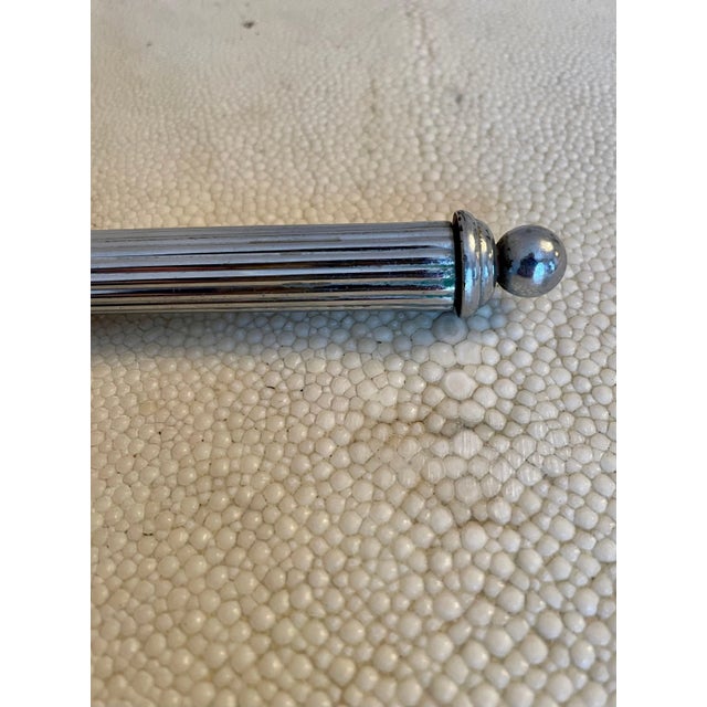 Silver Hand Mirror with Radial Groove Back For Sale - Image 10 of 13