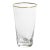 Negroni Hammered Tapered Highball Glass w/ Gold Rim, Set of 4 For Sale