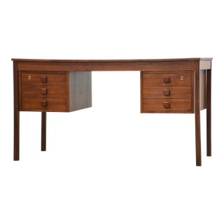 1960s Refinished Teak Desk by Domino Møbler For Sale