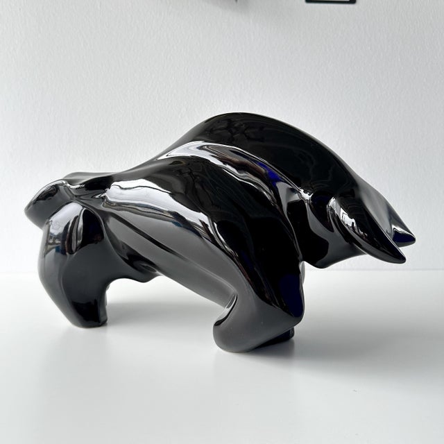 Late 20th Century Cubist Ceramic Bull Sculpture For Sale - Image 11 of 12