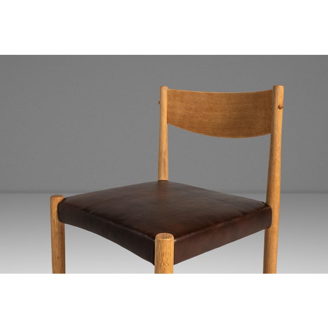 Restored Mid-Century Danish Modern Side / Dining Chair in Oak & Leather by Poul Volther for Frem Røjle, Denmark, C. 1970s For Sale - Image 16 of 18