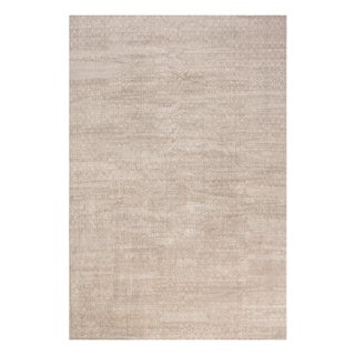 Modern Geometric Tibetan Terra Rug in Natural Wool by Doris Leslie Blau For Sale