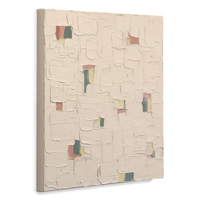 Abstract Beige Baby 2 - Original Neutral Textured Abstract Acrylic Painting on Canvas For Sale - Image 3 of 9