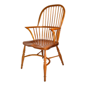 Late 19th Century Solid Wood English Country Armchair Windsor Carver Elbow Chair