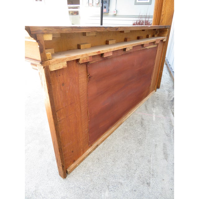 Antique Mission Oak Mantle Fireplace Surround W/ Mirror ~ Arts & Crafts ~ Columns For Sale - Image 14 of 16