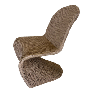 Contemporary Outdoor Wicker Panton Dining Chair; Portia Four Hands by Lumens