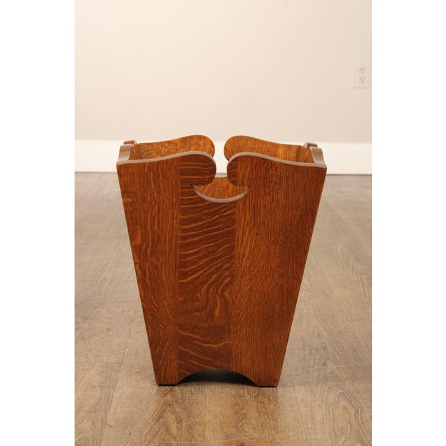 Stickley Mission Collection Oak Waste Basket For Sale - Image 9 of 12