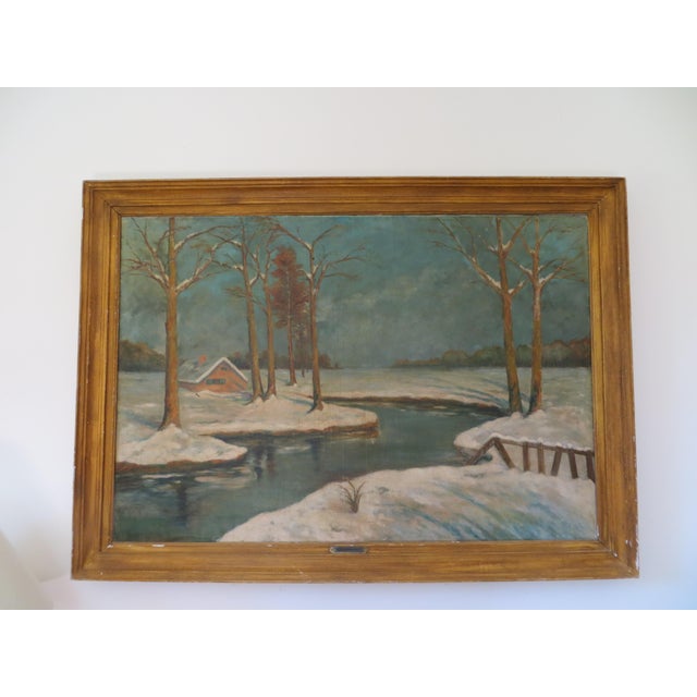 Late 19th Century Late 19th Century Winter Landscape For Sale - Image 5 of 6
