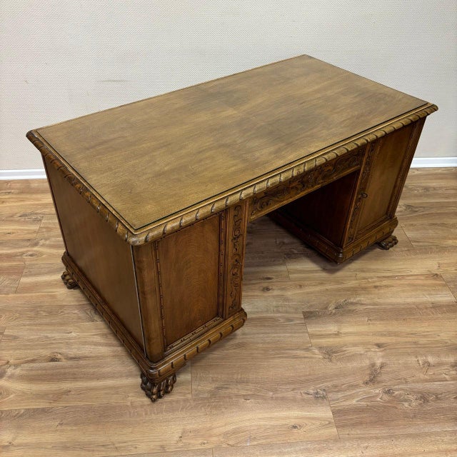 Vintage Neo-Renaissance Desk, 1950 For Sale - Image 3 of 18