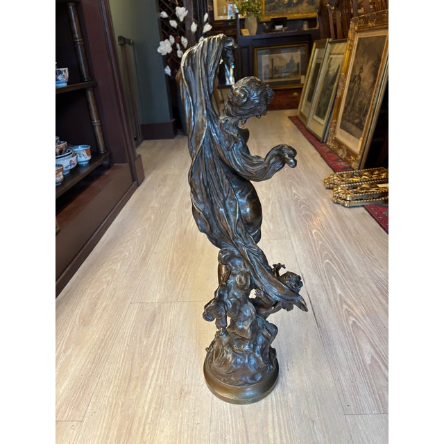 Hippolyte Moreau Hippolyte François Moreau “Crépuscule” Patinated Bronze Sculpture, Ca. 1857 [Jb] For Sale - Image 4 of 7